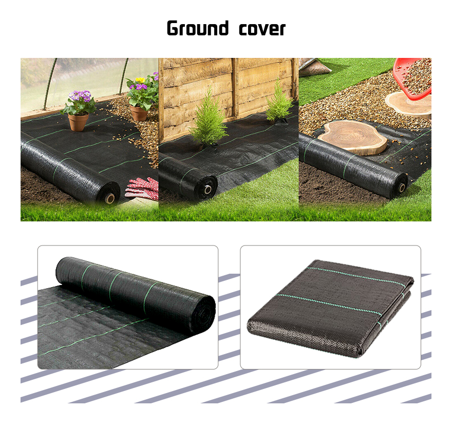 100gsm black and green ground cover/weed mat